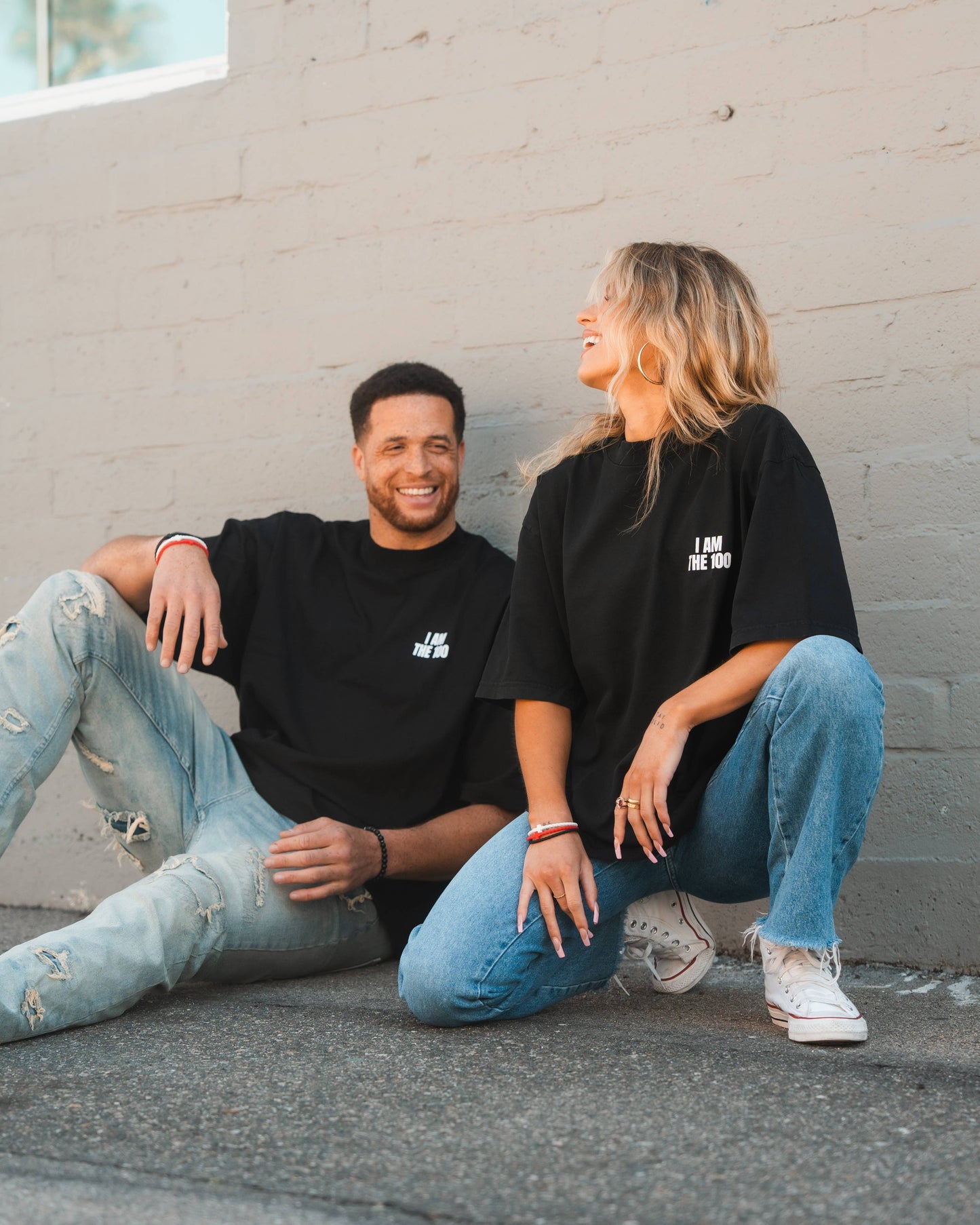 I AM THE 100 Black Heavyweight Oversize Tee