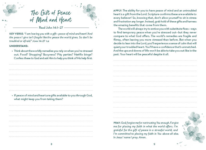 The 5-Minute Bible Study Journal For A Less Stressed Life