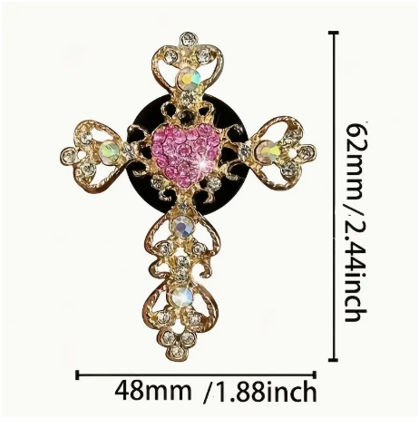 Metal Cross Car Air Freshener-Gold