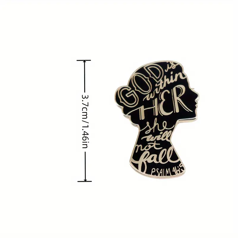 God Is Within Her, She Will Not Fall Brooch