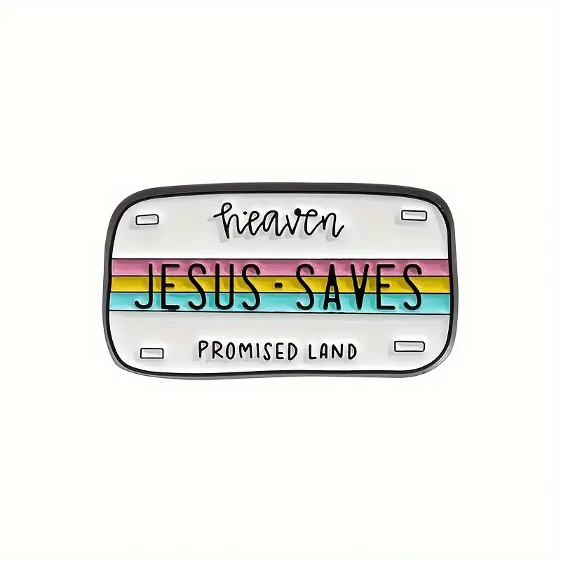 Jesus Saves Enamel Brooch