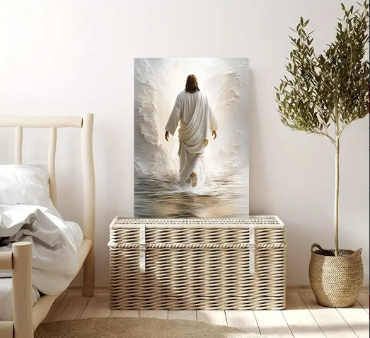 Jesus Walking on Water-Framed Wall Canvas