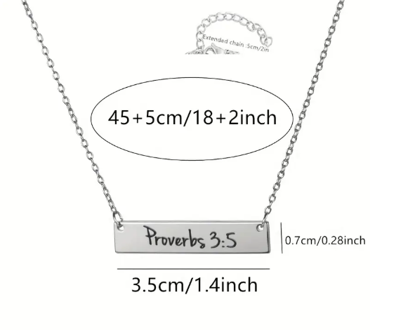 John 3:16 Engraved Bar Necklace