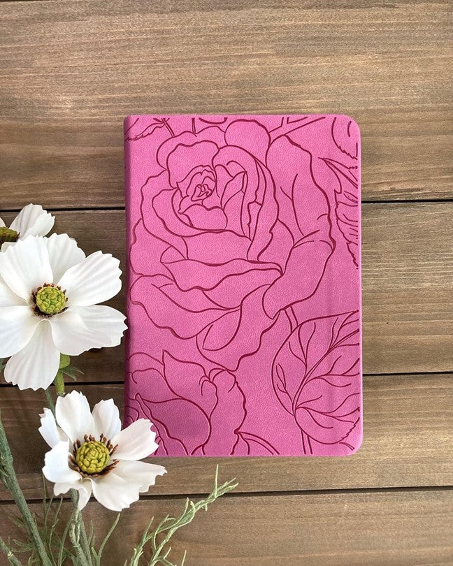 NLT Premium Value Compact Bible, Imitation Leather - Pink Rose