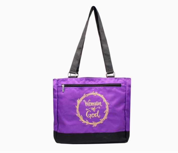 Purple Canvas Tote - Woman of God