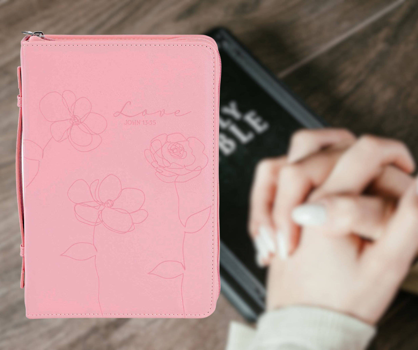 Love Floral Pink Bible Case XLarge
