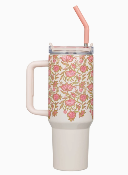 Pink Be Still Ps. 46:10 Tumbler w/straw Ss