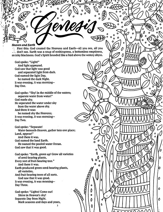 The Message Canvas Bible: Coloring and Journaling the Story of God, Leather-Look, Gold Leaf