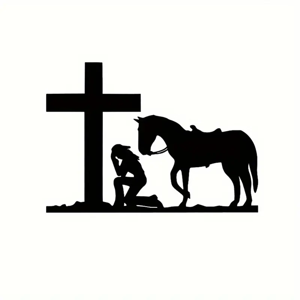 Cowgirl Cross Car Decal