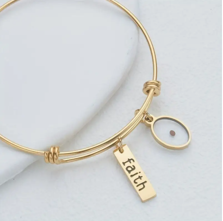 Faith Mustard Seed Bangle Bracelet