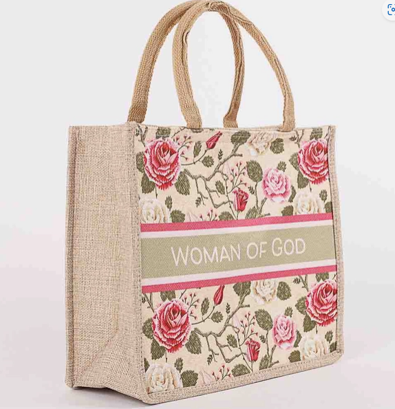 Woman of God Woven Canvas Tote