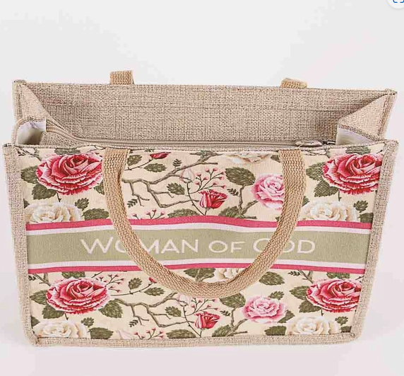 Woman of God Woven Canvas Tote