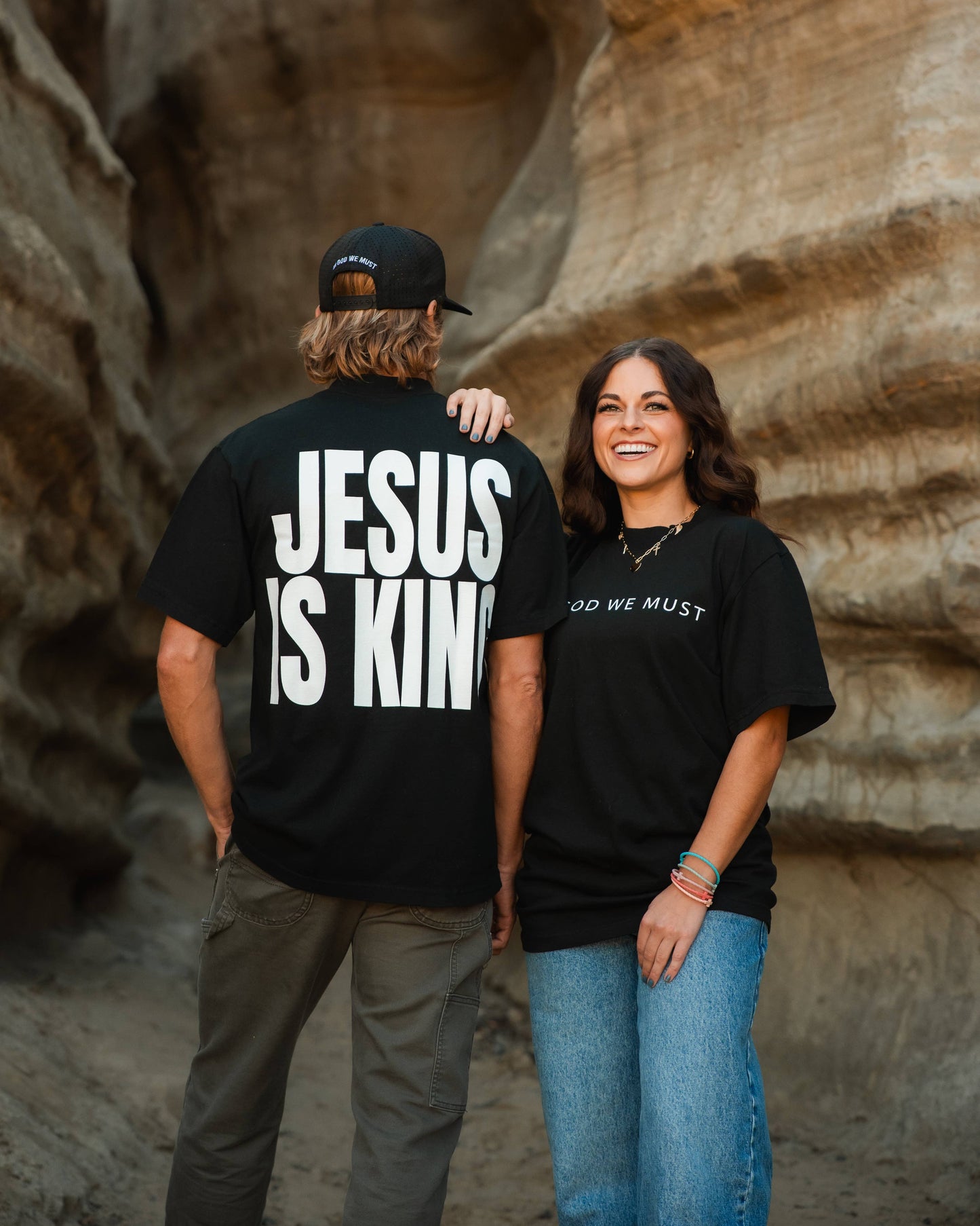 'Jesus is King' Black Oversized Tee