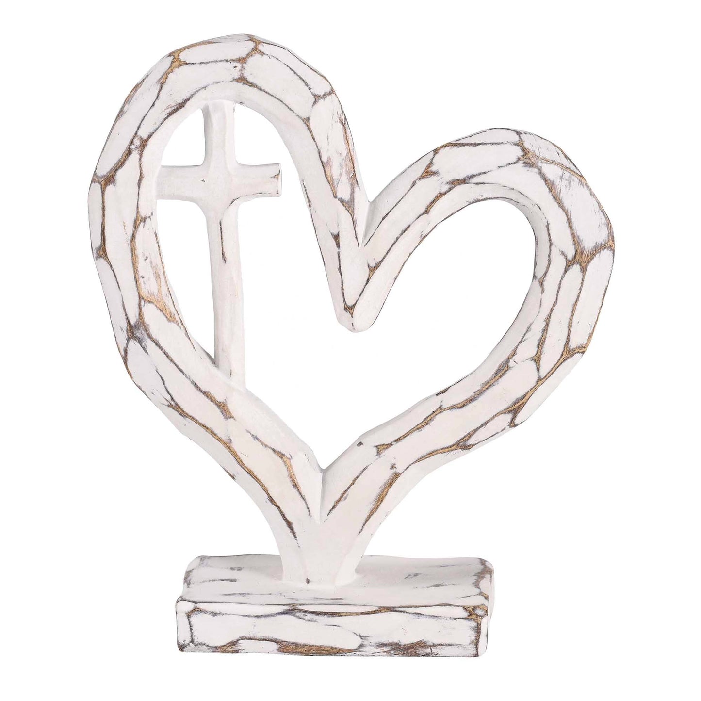 Tabletop Heart With Cross