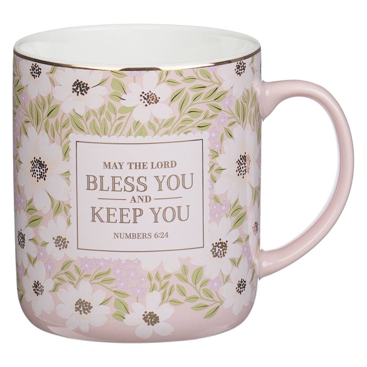 The Lord Bless You and Keep You Num. 6:24 Pink Blossom Mug