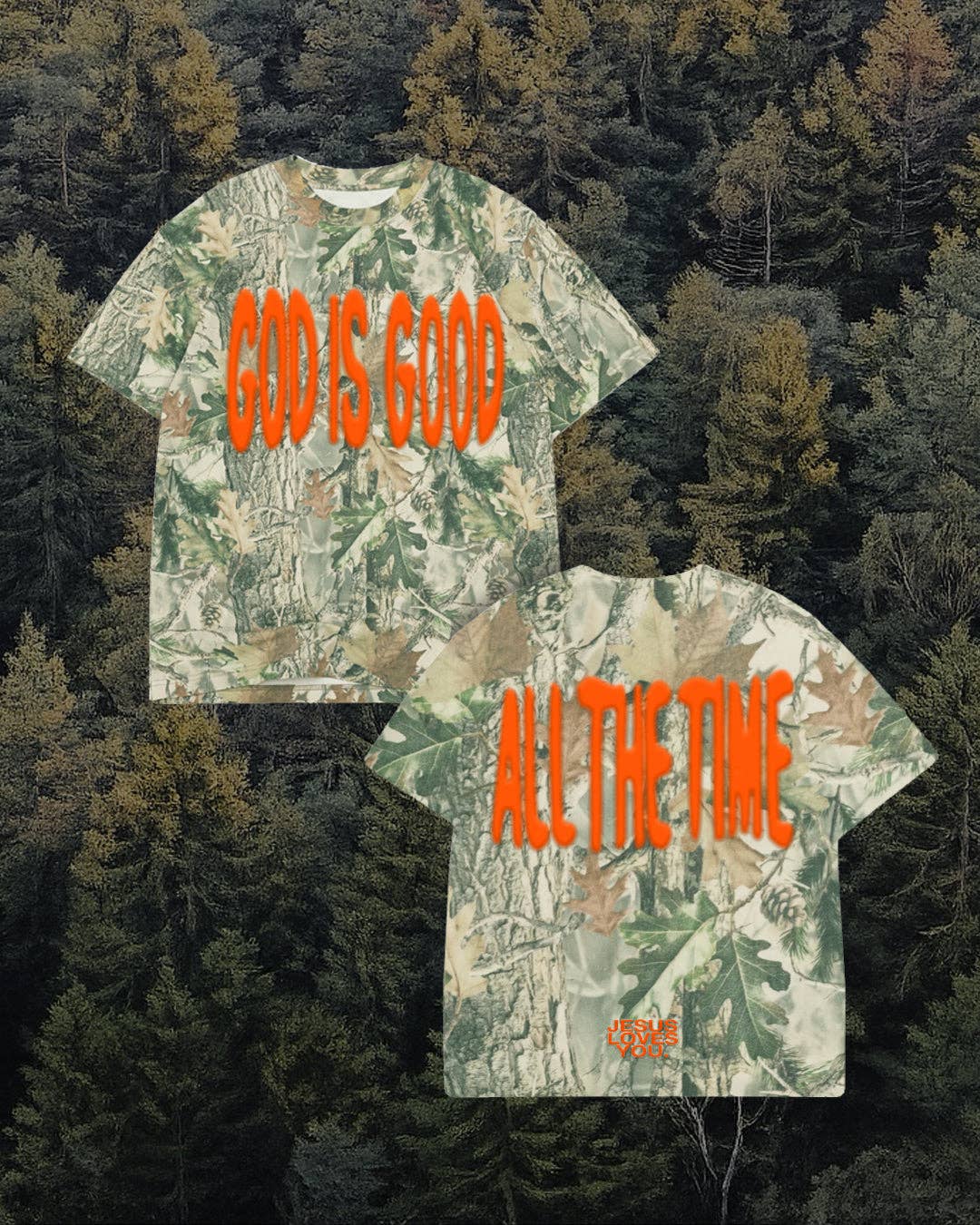Heavyweight "God Is Good" Puff Print Camo Tee || Oversized