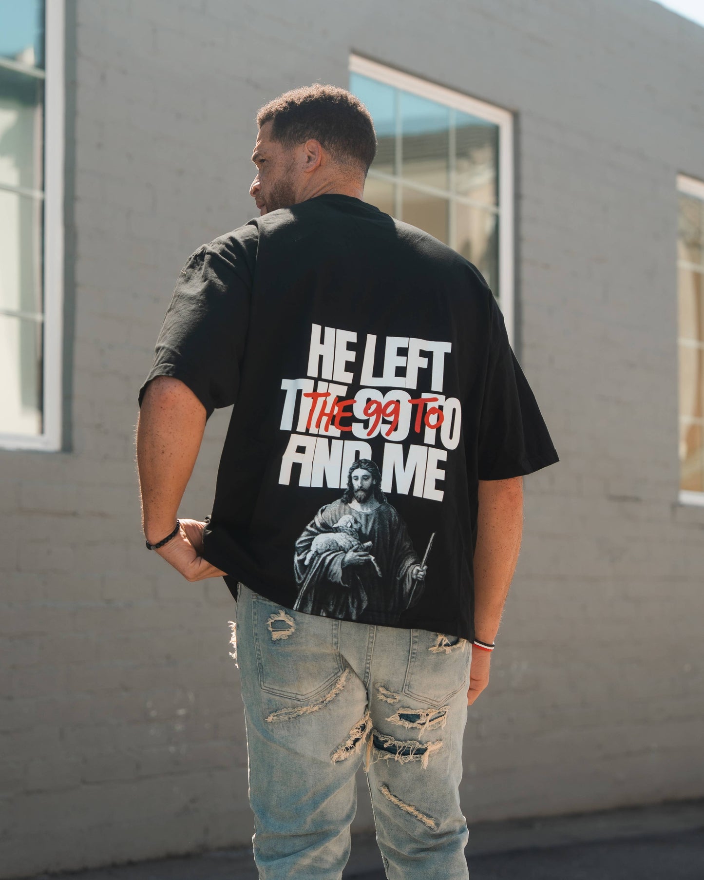 I AM THE 100 Black Heavyweight Oversize Tee