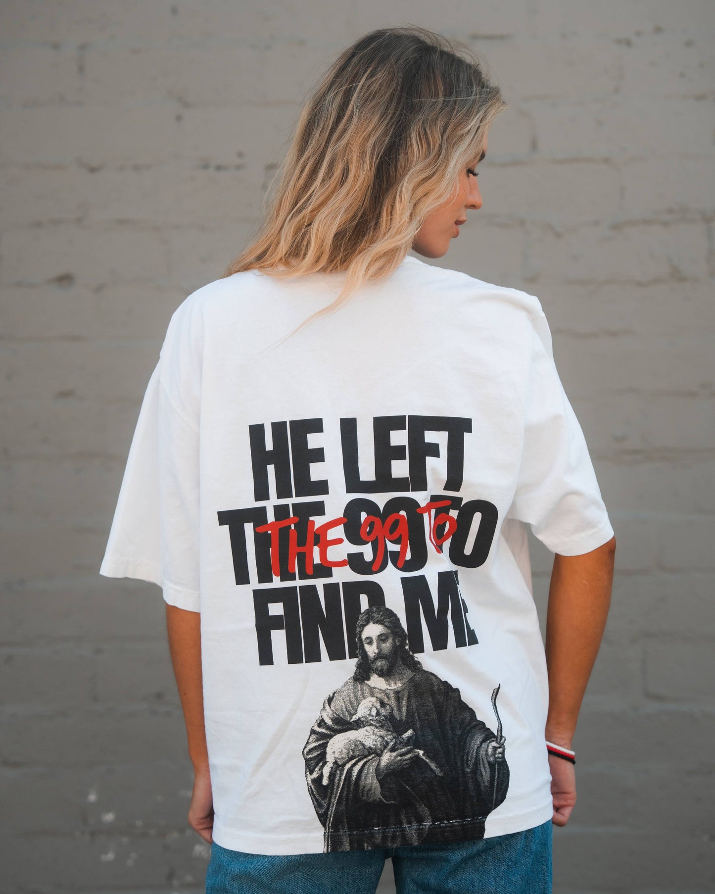 I AM THE 100 White Tee- Heavyweight
