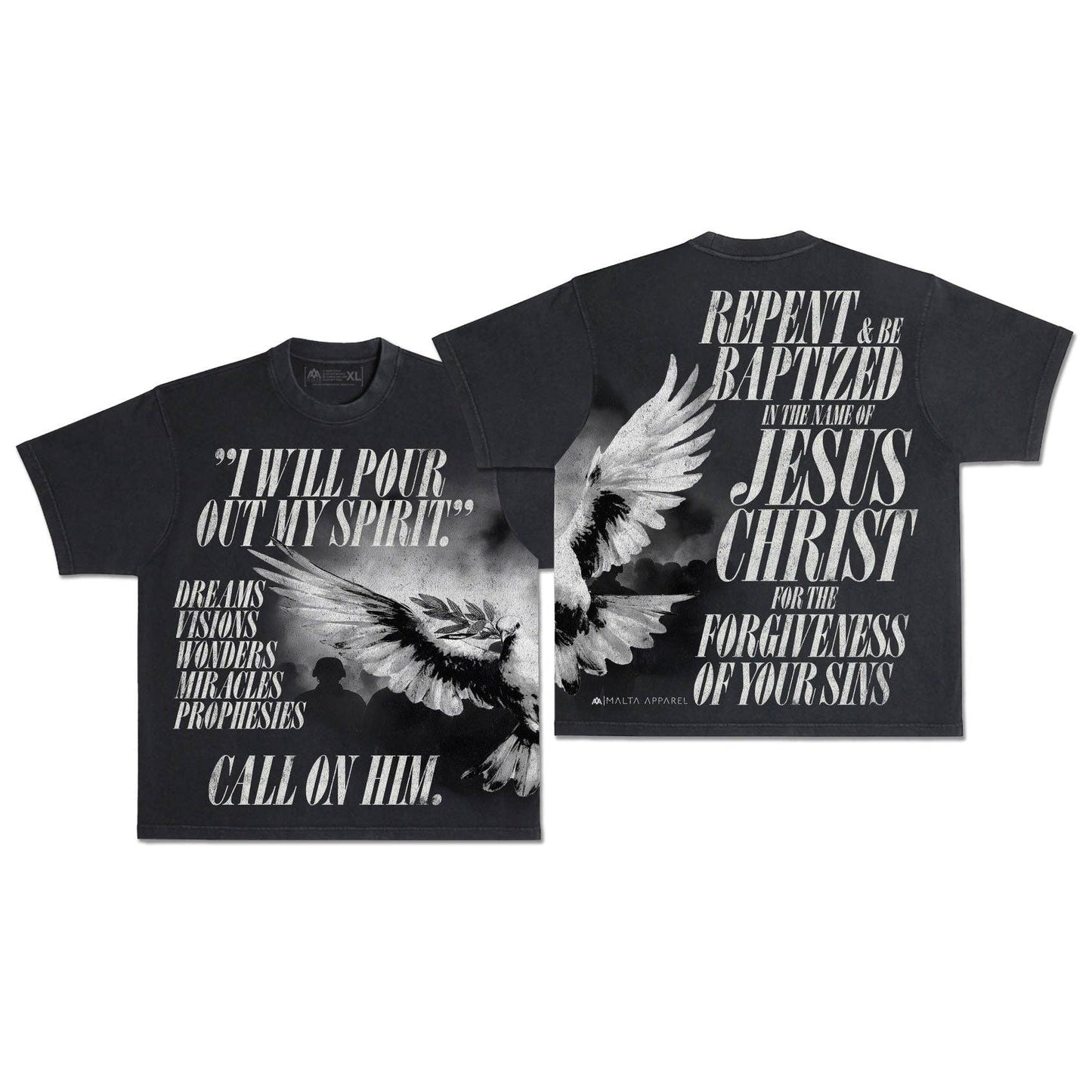 Holy Spirit Dove Wrap-Around Tee (Oversized Fit)