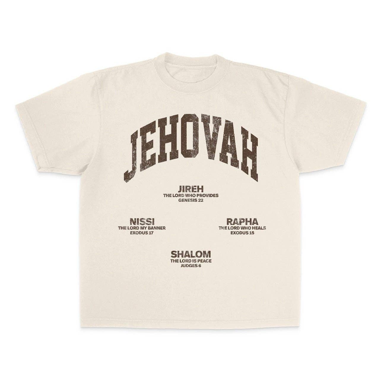 JEHOVAH Tee - Cream/Brown (Oversized Tee)