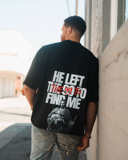 I AM THE 100 Black Heavyweight Oversize Tee