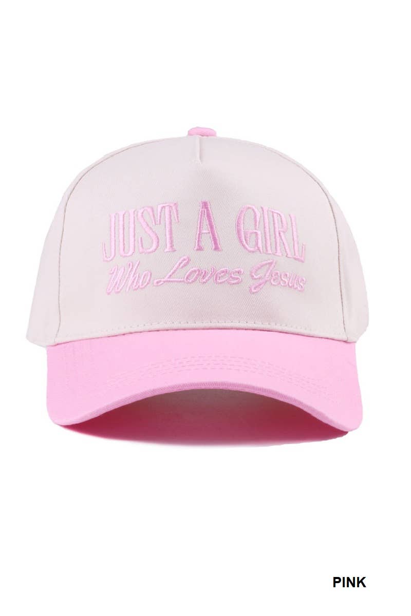 Just A Girl Who Loves Jesus Two Tone Canvas Cotton Cap