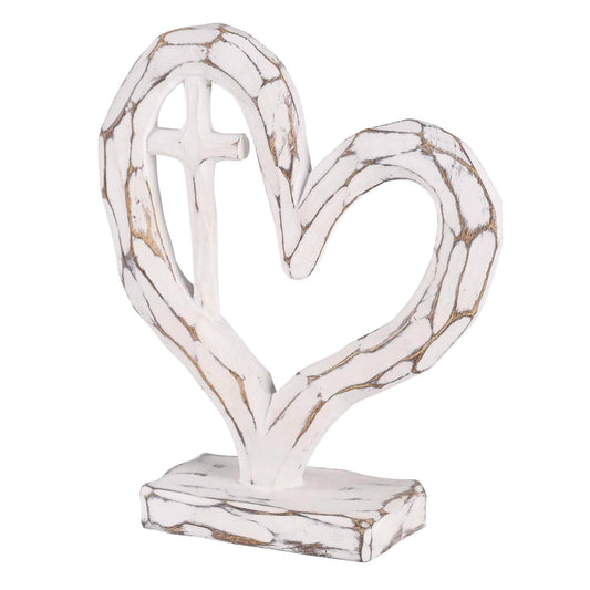 Tabletop Heart With Cross