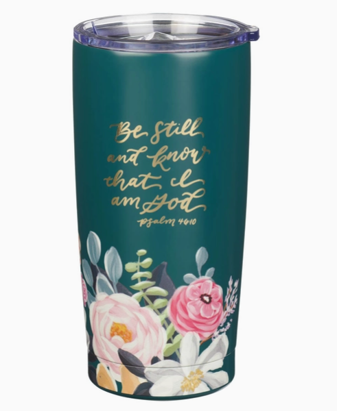 Be Still Ss Tumbler Teal Ps. 46:10