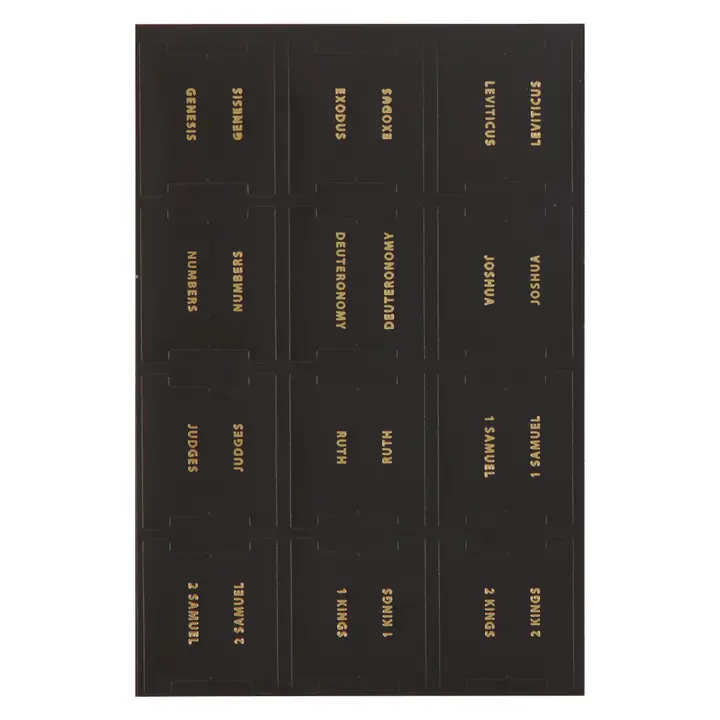 Bible Indexing Tabs Black W/Gold Foil
