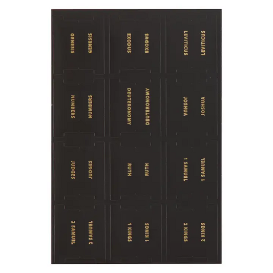 Bible Indexing Tabs Black W/Gold Foil
