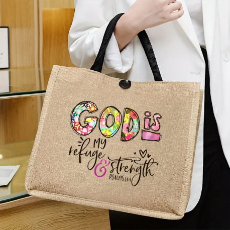 God is My Refuge Tote