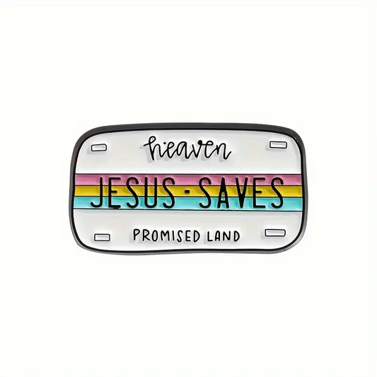 Jesus Saves Enamel Brooch