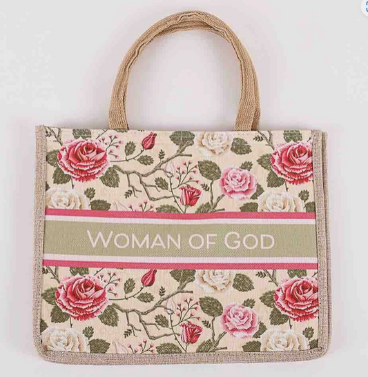 Woman of God Woven Canvas Tote