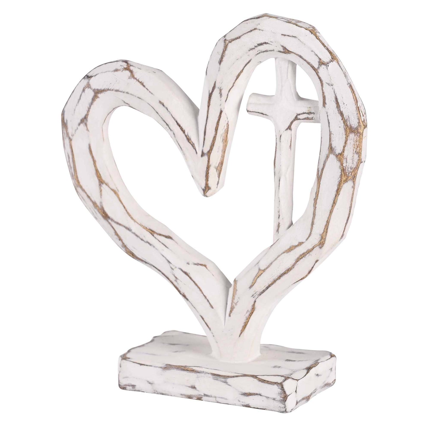 Tabletop Heart With Cross