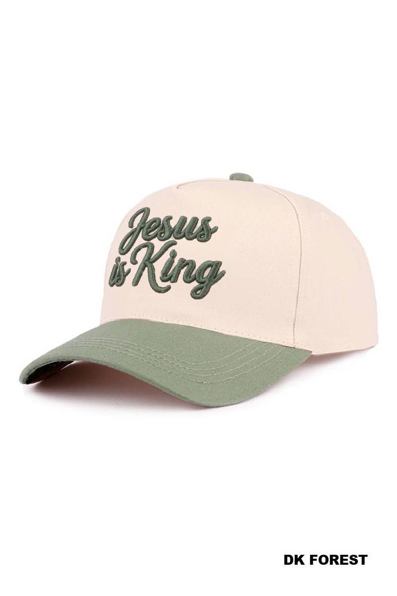 Jesus Is King Two-Tone Cotton Hat