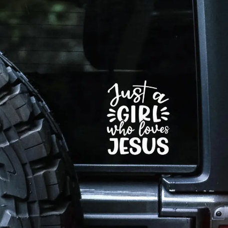 Girl Who Loves Jesus Car Decal