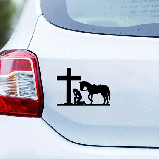 Cowgirl Cross Car Decal
