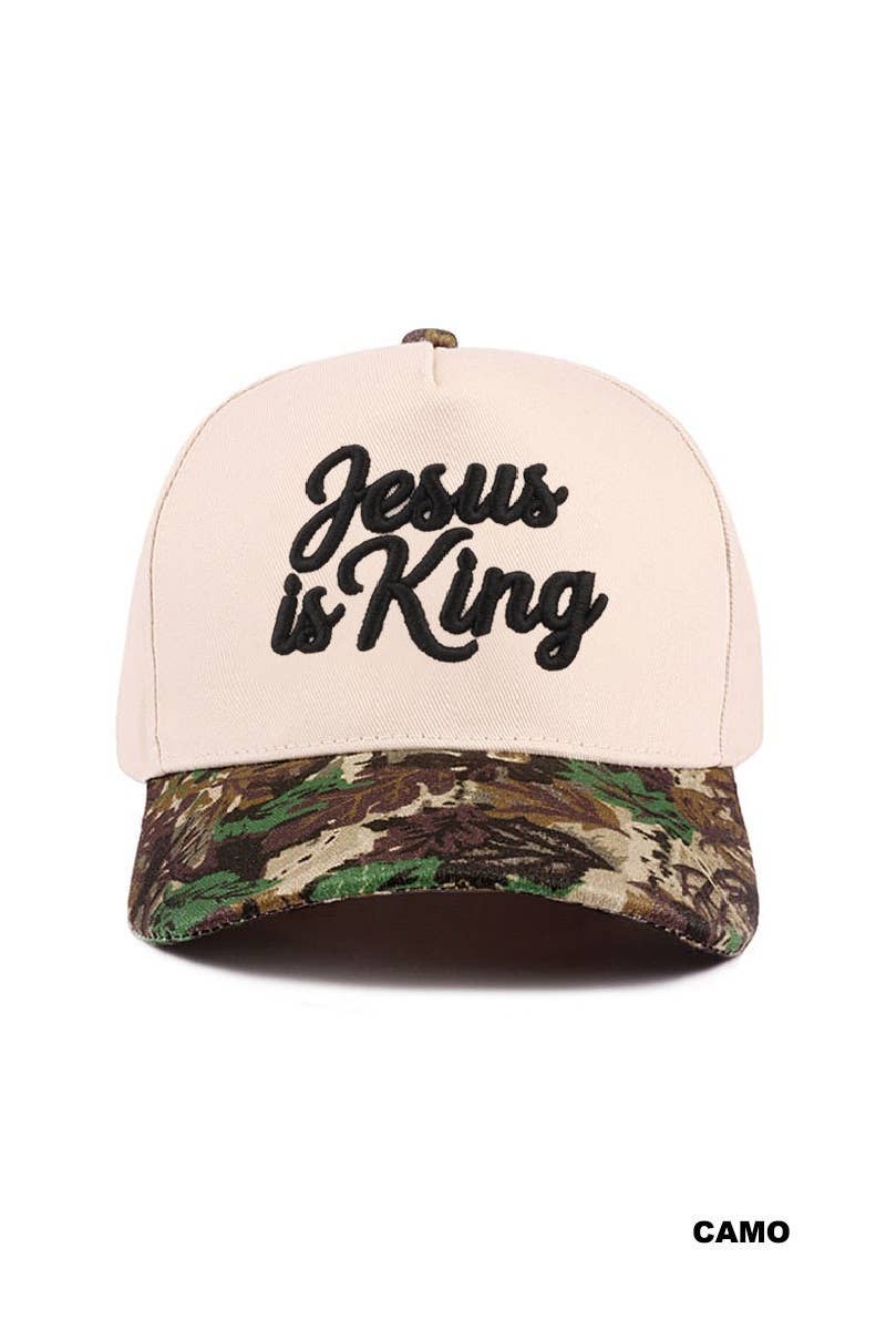 Jesus Is King Two-Tone Cotton Hat
