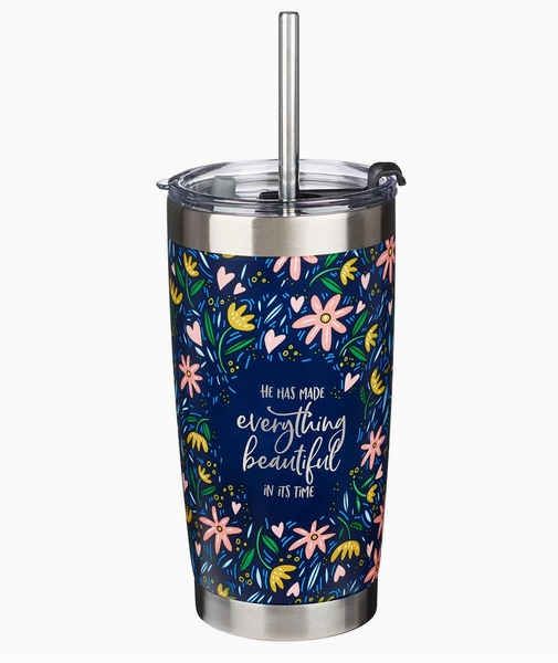 Everything Beautiful Eccl. 3:11 Ss Tumbler W/Straw