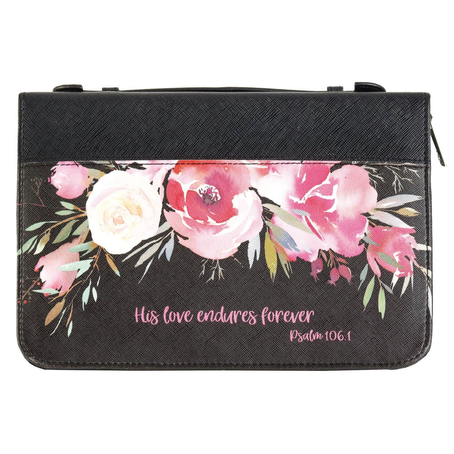 His Love Endures Forever Bible Cover Black XL