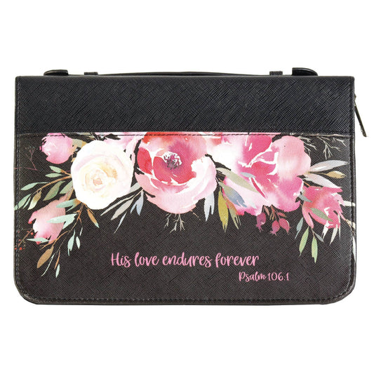 His Love Endures Forever Bible Cover Black XL