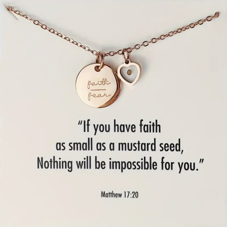 Faith Over Fear Matthew 17:20 Necklace