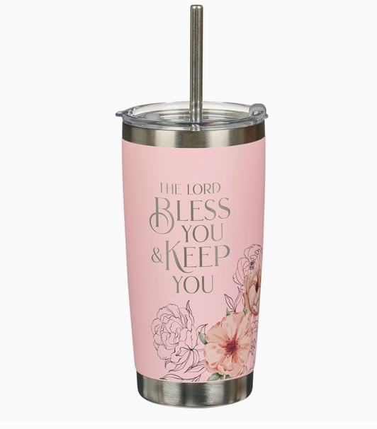 Lord Bless & Keep You Num. 6:24 Ss Tumbler W/Straw