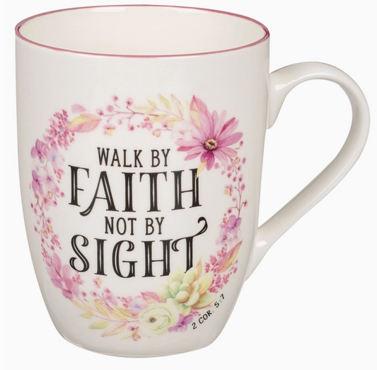 Wreath Walk By Faith 2 Cor. 5:7 Mug